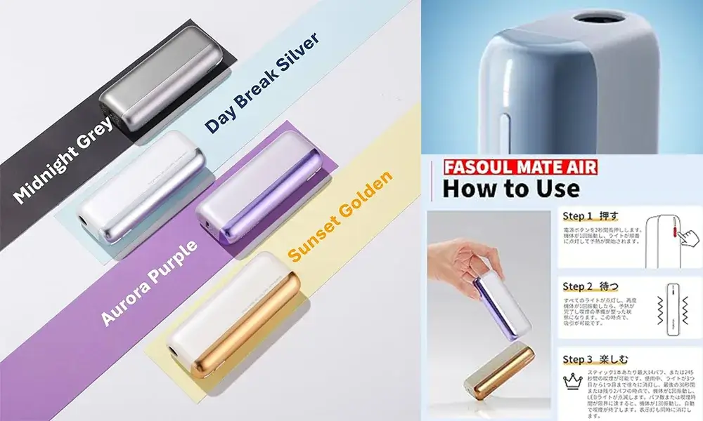 【日落金色 / 午夜灰 / 極光紫 / 銀色】Fasoul Mate Air Iluma 二回機 專為TEREA磁吸型煙彈設計一彈兩抽省錢達人首選